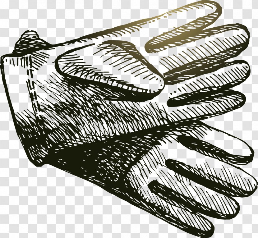 Black And White Glove Euclidean Vector Hand - Gloves Transparent PNG