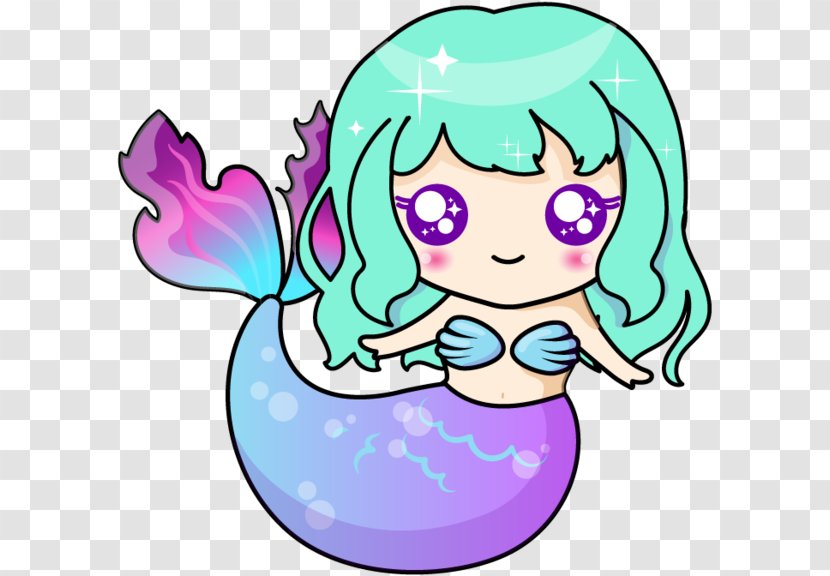 Kavaii Mermaid Drawing Clip Art - Flower Transparent PNG