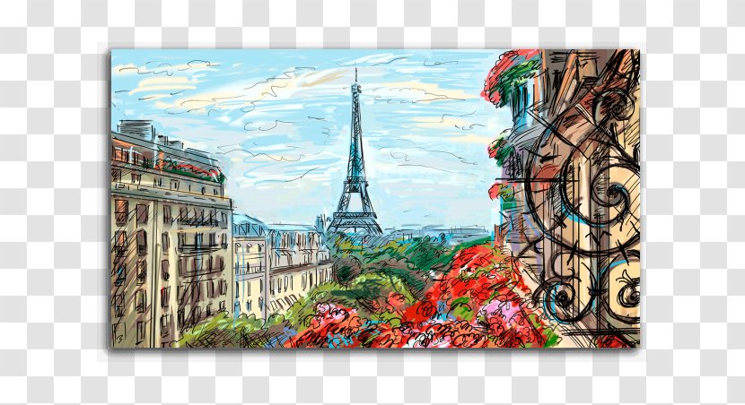 Eiffel Tower Work Of Art Canvas Painting - Arch Transparent PNG