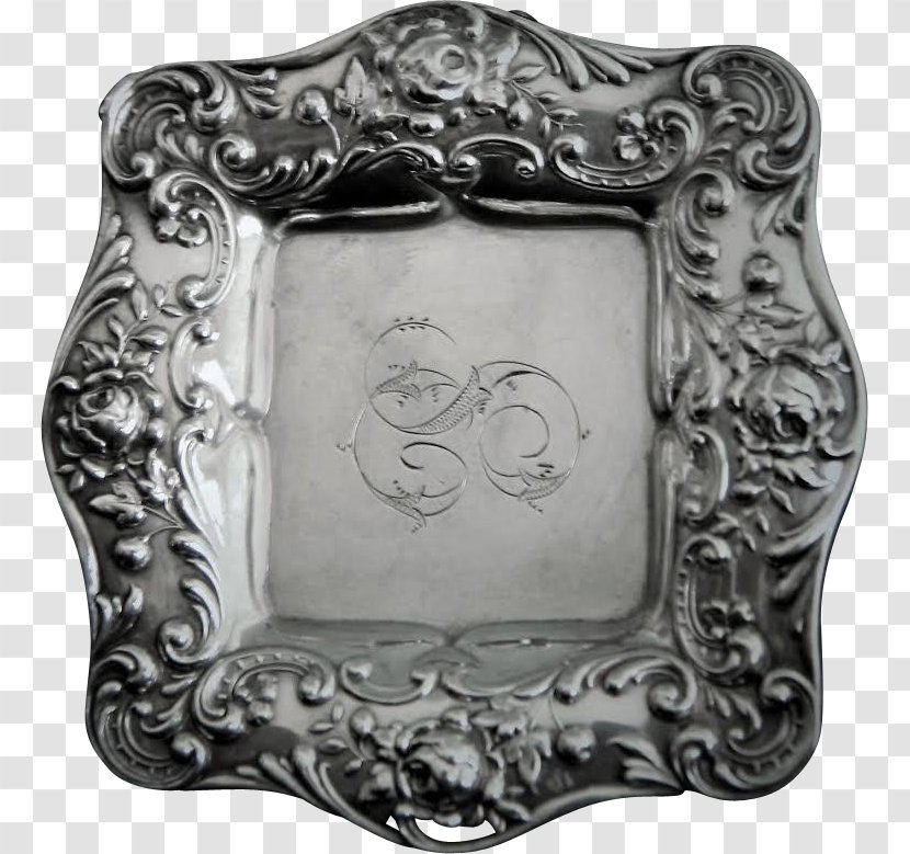 Silver Picture Frames Rectangle Image - Plate Transparent PNG