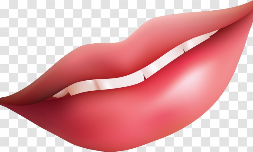 Lips Cartoon - Red - Neck Nose Transparent PNG