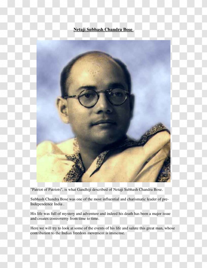 Netaji Subhas Chandra Bose: The Forgotten Hero Indian Independence Movement Cuttack National Army - Text - India Transparent PNG