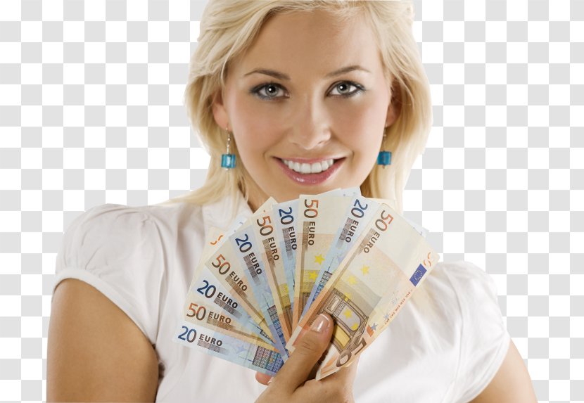 Euro Banknotes Shutterstock Woman Money - Bank Transparent PNG