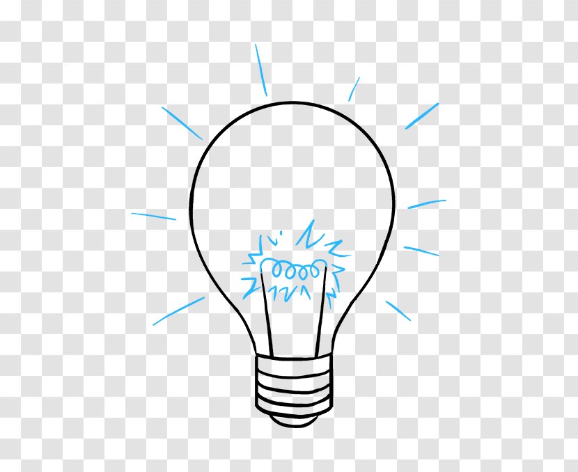 Clip Art Drawing Incandescent Light Bulb Image - Cartoon Transparent PNG