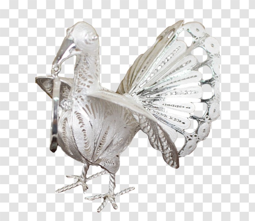Silver-gilt Bird Gold Jewellery - Peafowl - Silver Transparent PNG