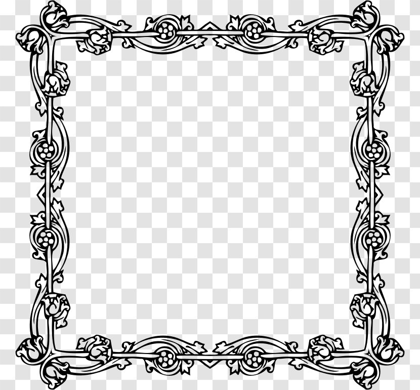 Victorian Era Borders And Frames Picture - Line Art - Fashion Border Transparent PNG