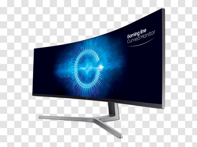 LED-backlit LCD Computer Monitors Samsung CHG90 Quantum Dot Display Television - Advertising Transparent PNG