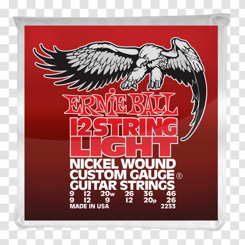 Twelve-string Guitar Ernie Ball 12-String Nickel Wound Electric Strings 2236 - Advertising - String Transparent PNG