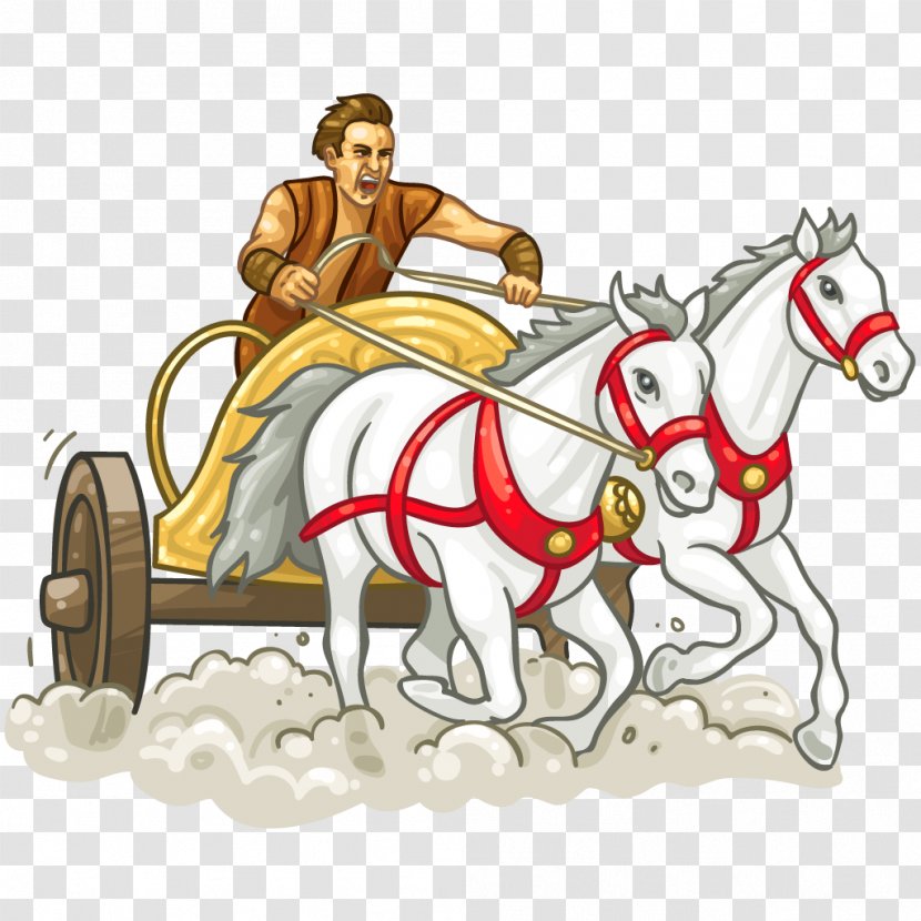 Chariot Racing Horse Clip Art - Roman Transparent PNG