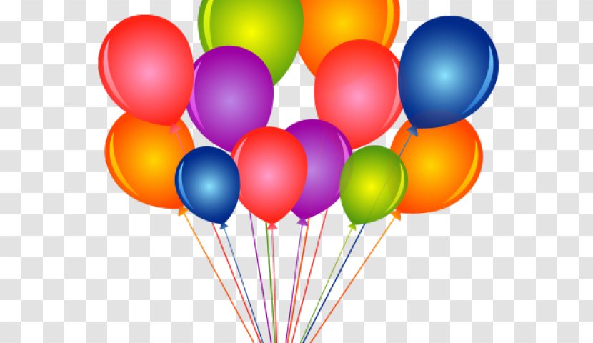 Birthday Balloon Cartoon - Bunch O Balloons - Party Supply Heartshaped Transparent PNG