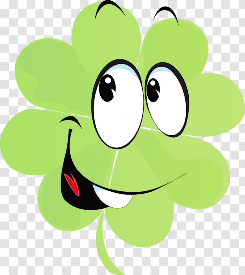 Green Cartoon Plant Smile Transparent PNG