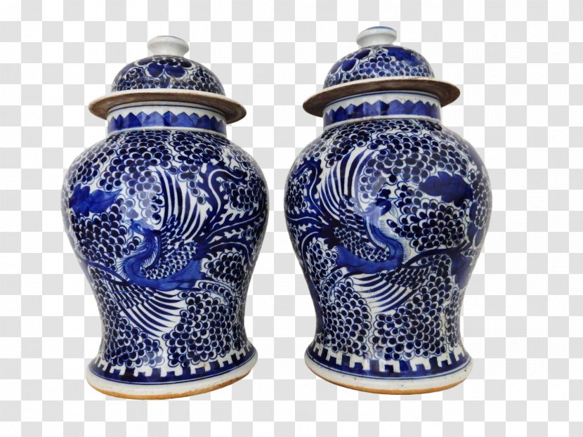 Ceramic Blue And White Pottery Vase Cobalt - Porcelain Transparent PNG