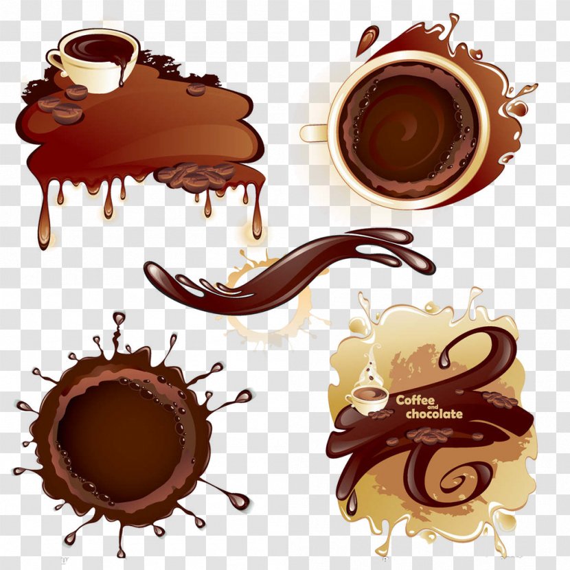 Coffee Milk Hot Chocolate Chocolate-covered Bean - Flavor - Cartoon Creative Cuisine Icon,Chocolate Transparent PNG