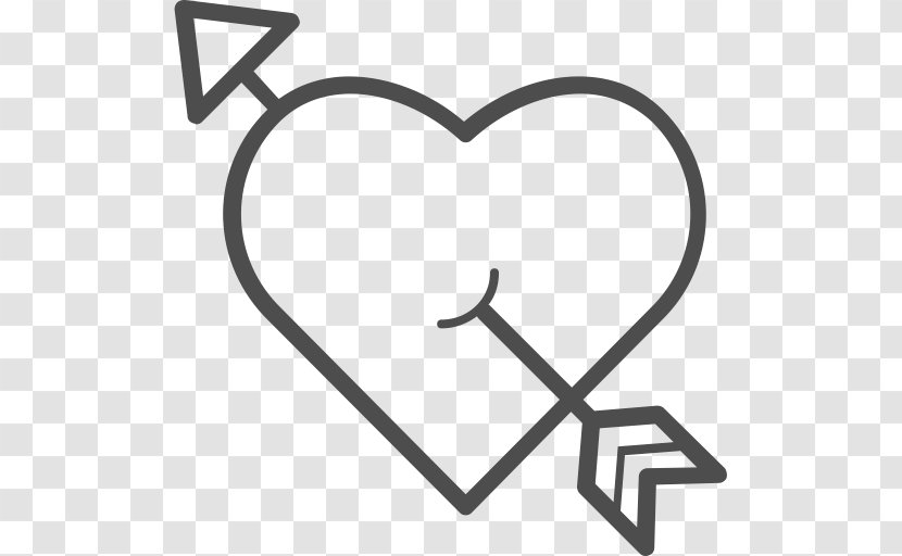 Heart Shape Arrow - Through Transparent PNG