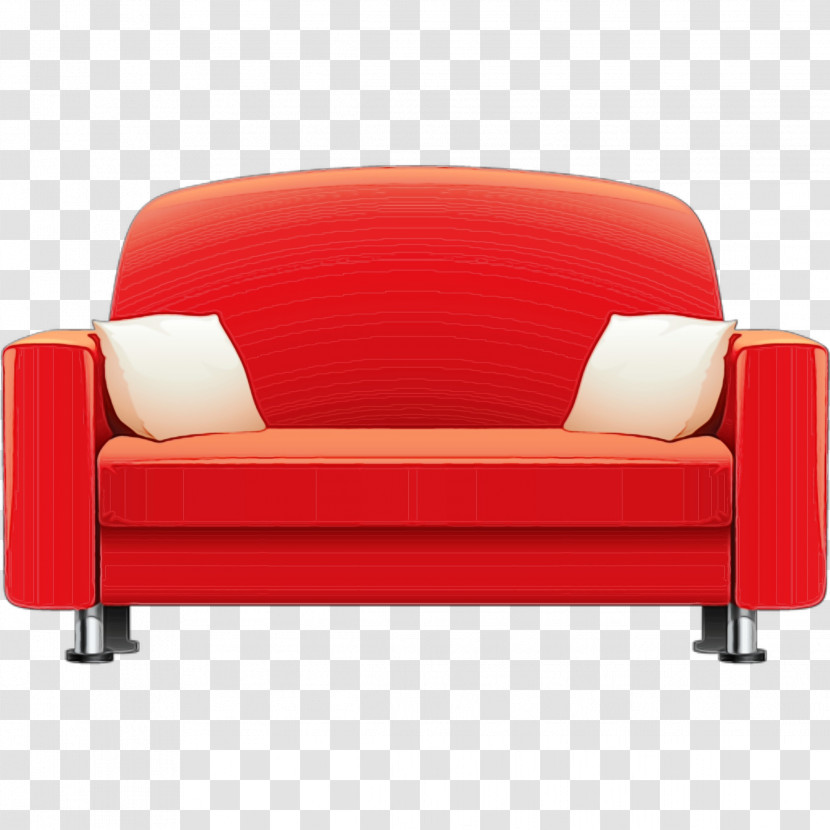 Furniture Red Couch Chair Armrest Transparent PNG