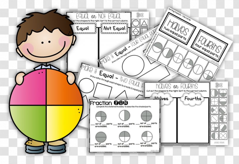 Fun With Fractions Mathematics Master Basic Fraction Skills Workbook - Game Transparent PNG