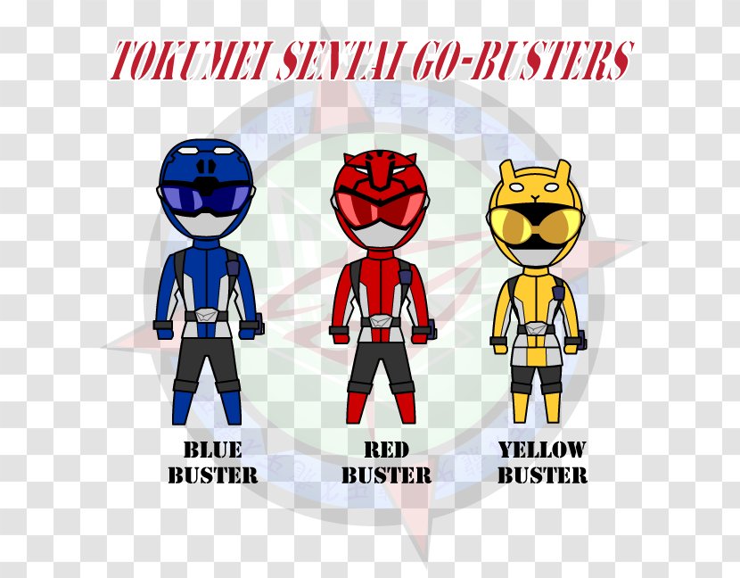 Super Sentai Drawing Television Show Fan Art - Digital - Tokumei Gobusters Transparent PNG