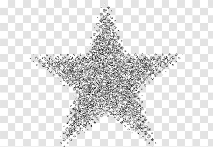 Glitter Star Silver Clip Art - Line Transparent PNG
