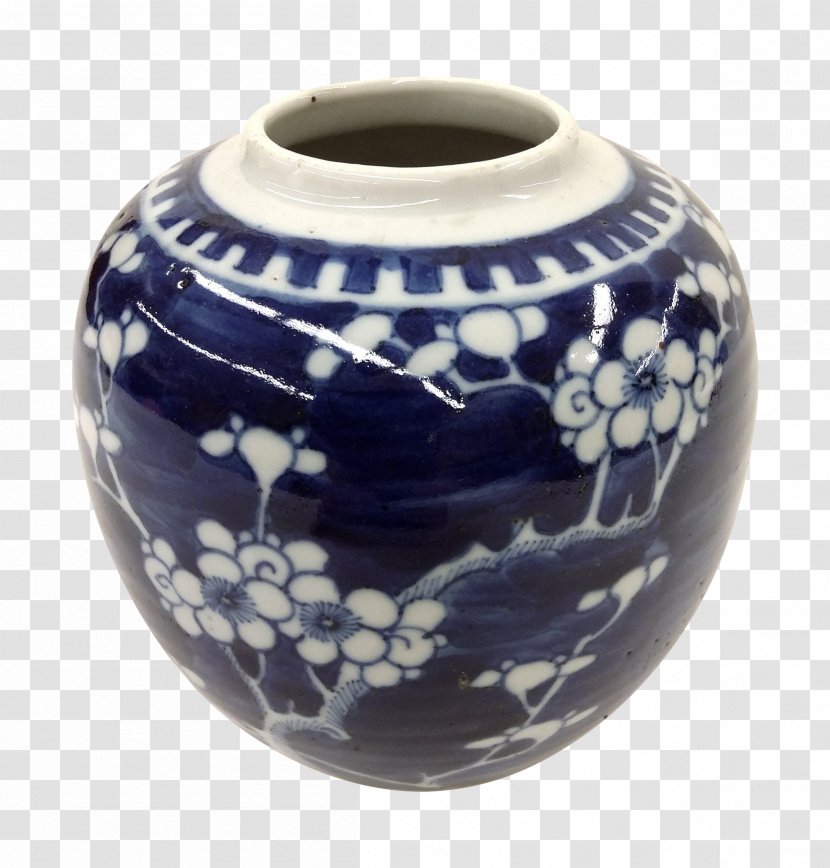 Cobalt Blue Ceramic Vase And White Pottery Porcelain - Artifact Transparent PNG