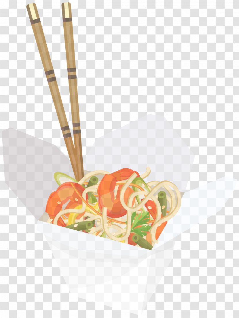 Chopsticks Food Cuisine Dish Cutlery - Takeout - Chinese Noodles Ingredient Transparent PNG