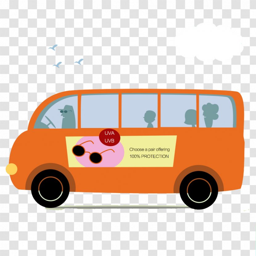 Bus Cartoon Illustration - Vehicle Transparent PNG