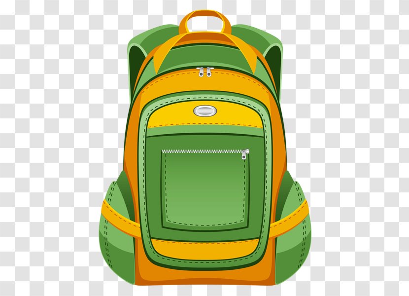 Backpack Bag Clip Art - Green And Yellow Transparent PNG