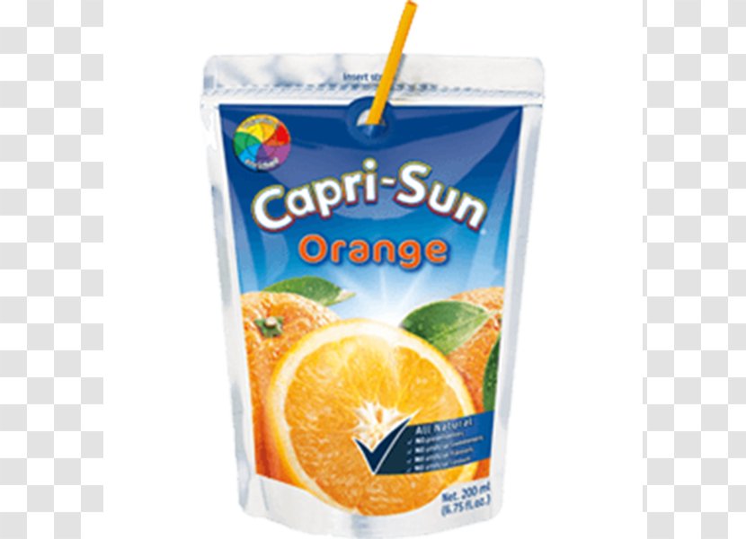 Orange Juice Capri Sun Drink Punch - Soft Transparent PNG