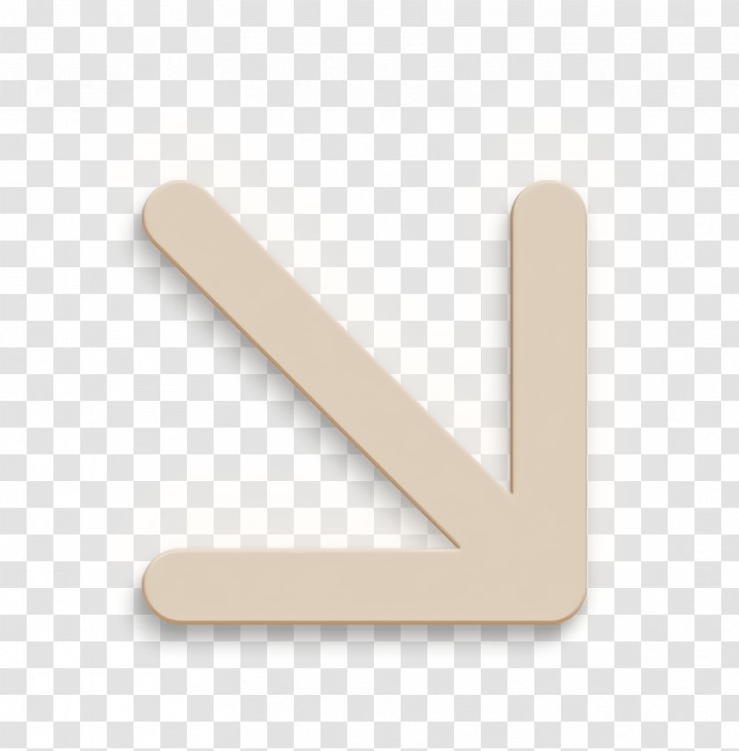 Arrow Icon Direction Down - Wood Beige Transparent PNG