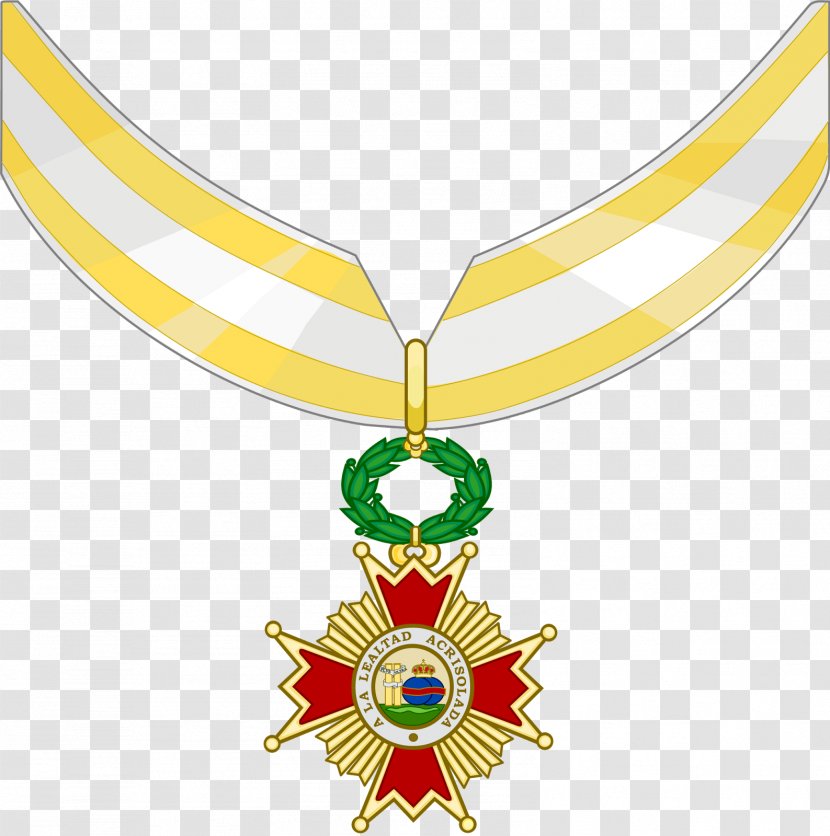 Spain Order Of Isabella The Catholic Knight Grand Cross - Body Jewelry Transparent PNG