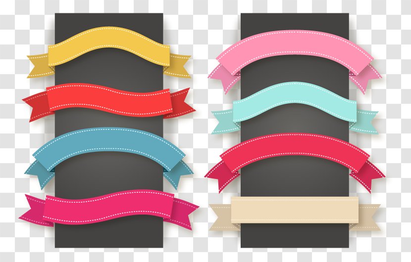 Ribbon Euclidean Vector Icon - Product Design - 8 Color Banner Material Transparent PNG