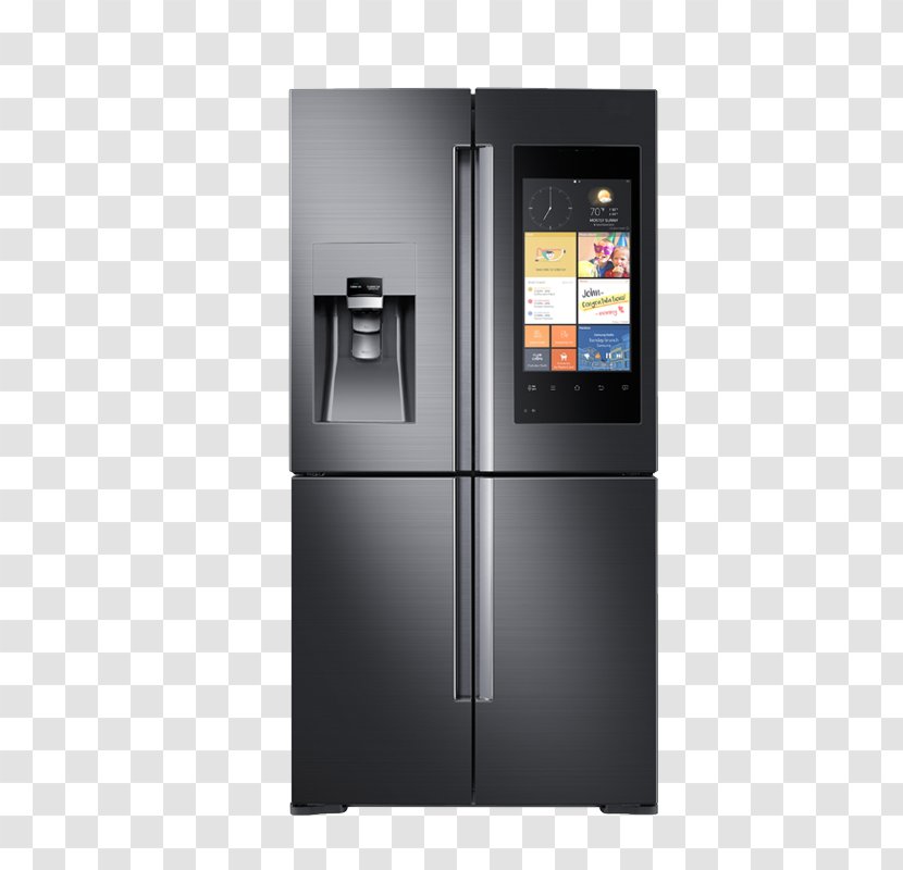 Internet Refrigerator Samsung Door Home Appliance - Black Smart Wireless Control Transparent PNG