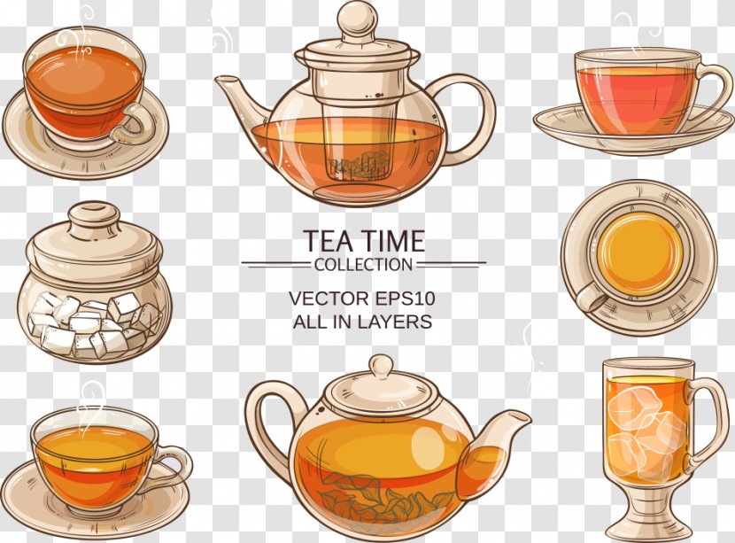 Iced Tea Teapot Illustration - Royaltyfree - Vector Hand-painted Glass Transparent PNG