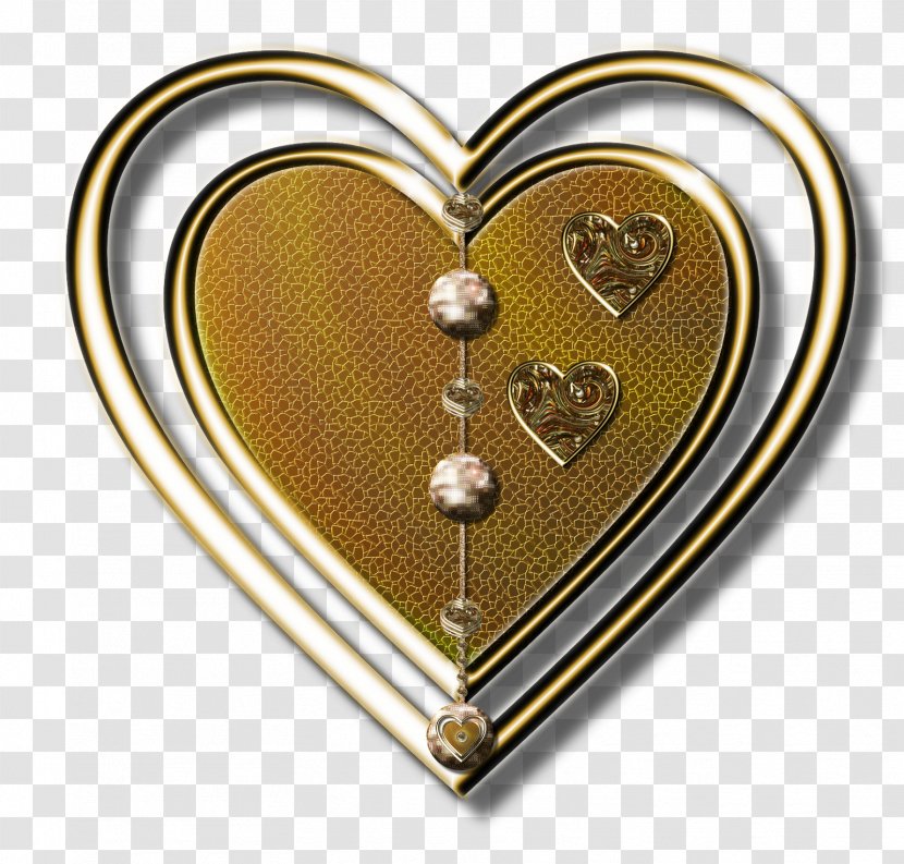 Heart PhotoScape - Jewellery - GOLD LINE Transparent PNG