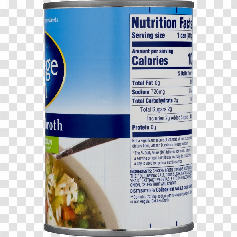 Broth Ingredient Chicken Food Nutrition Facts Label - Low Sodium Diet Transparent PNG
