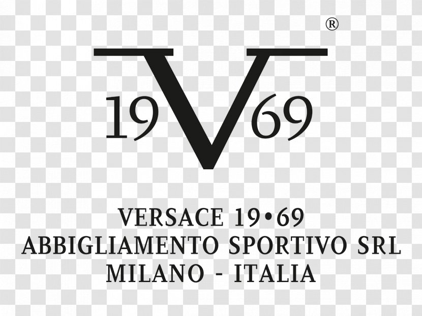 Brand Versace 1969 Abbigliamento Sportivo SRL, Milano Italia, Hand Made Men's Designer Necktie (Dark Blue Ground Micro Check) Clothing Logo - Area - Dolce & Gabbana Transparent PNG