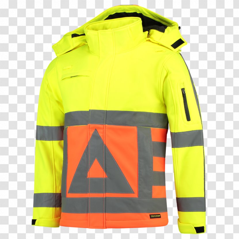 Hoodie Workwear Jacket High-visibility Clothing Traffic Guard - Blouson - Soft Yellow Transparent PNG