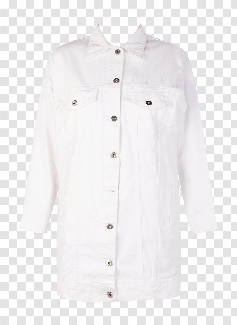 Blouse Collar Sleeve Button Barnes & Noble - White - Denim Jacket Transparent PNG