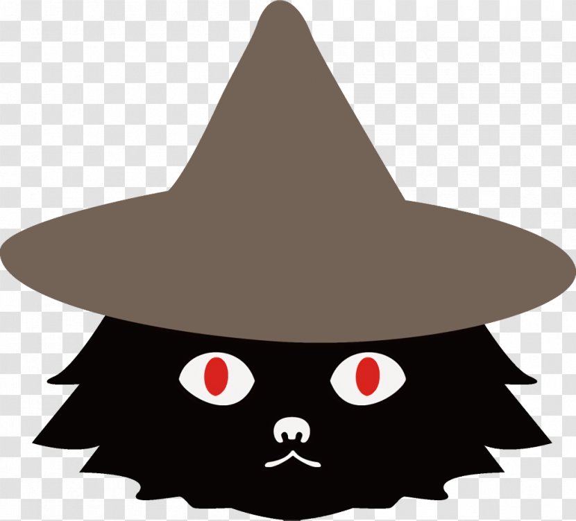 Black Cat Halloween - Party Hat Cone Transparent PNG