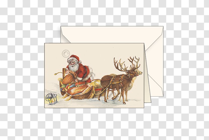Reindeer Santa Claus Gift Christmas Day Paper Transparent PNG