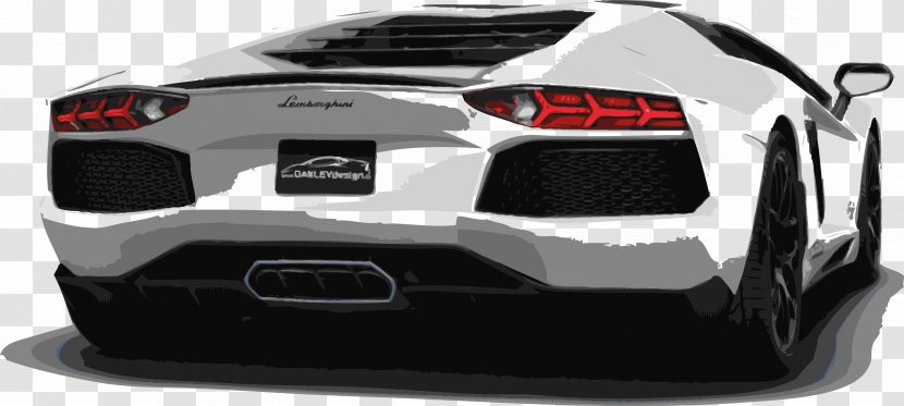 Lamborghini Aventador Gallardo Sports Car - Cartoon Luxury Tail Transparent PNG