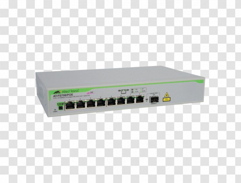 Ethernet Hub Power Over Network Switch Gigabit Allied Telesis - Converters - Poe Transparent PNG