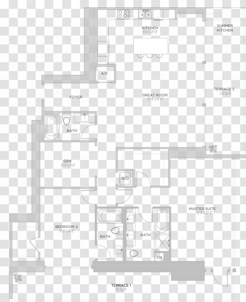 Echo Brickell 3D Floor Plan - Area - Brick Transparent PNG