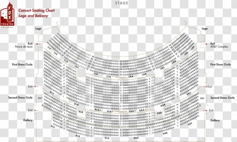 Fox Theatre Seating Plan Theater Ticket Cinema - Front Transparent PNG
