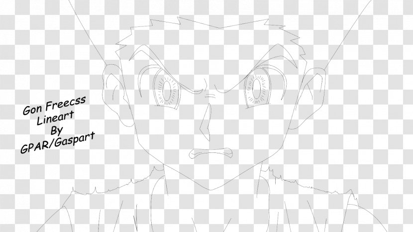 Ear Line Art Character White Sketch - Frame Transparent PNG