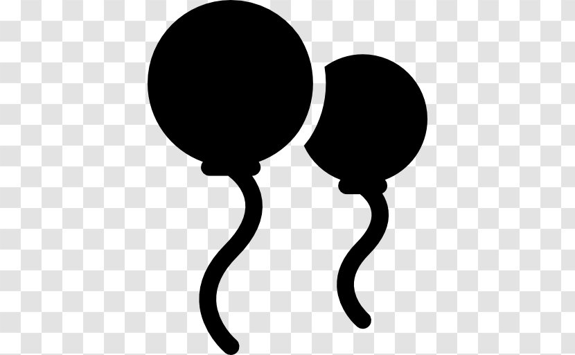 Party Balloon Birthday Clip Art - Black And White - Silhouette Transparent PNG