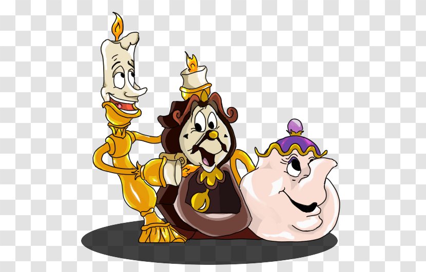 Beast Belle Chip Mrs. Potts YouTube - Sticker - Beauty And The Transparent PNG