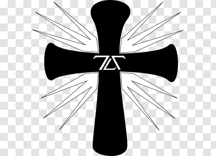 Black And White Clip Art - Cartoon - Cross Transparent PNG