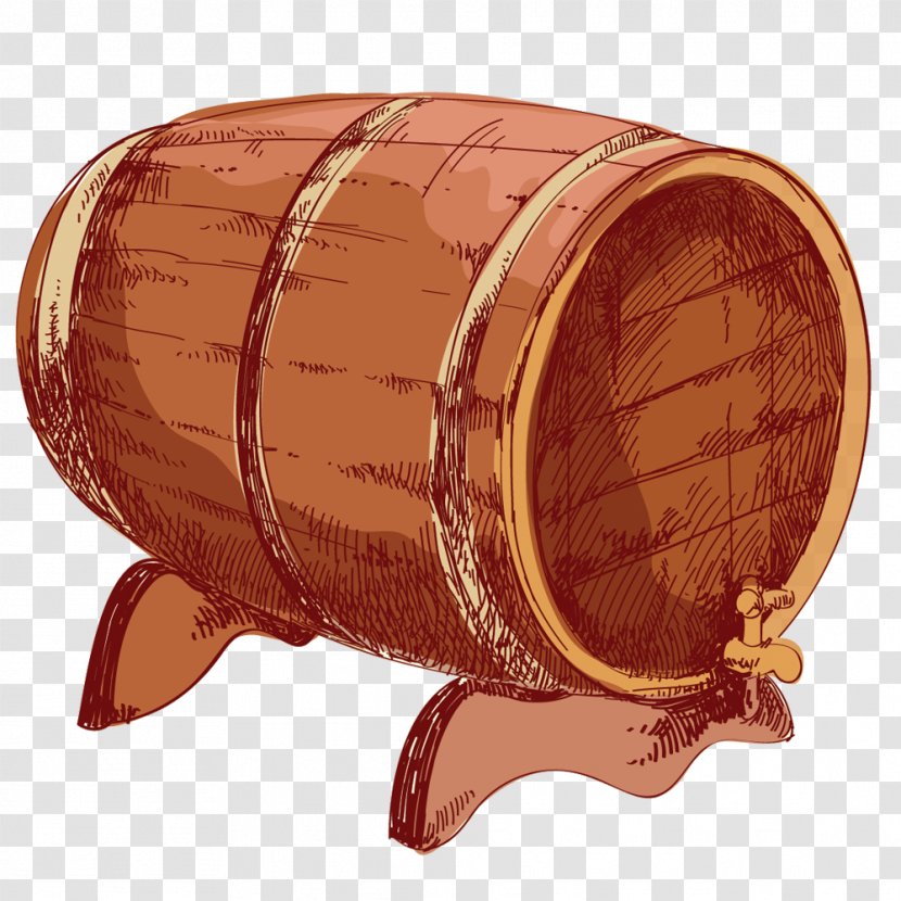 Red Wine Beer Barrel Sake - Vector Material Transparent PNG