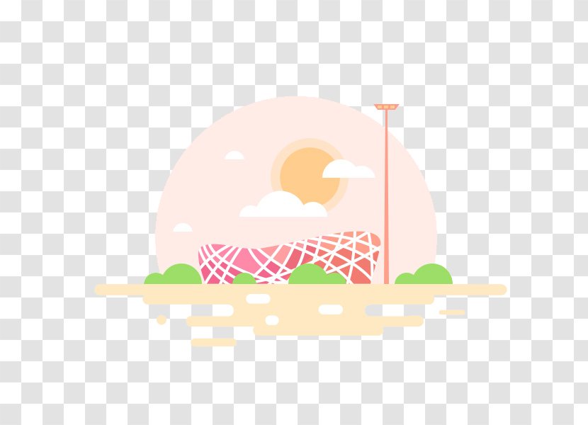 Beijing National Stadium Illustration - Building - Flat Nest Transparent PNG