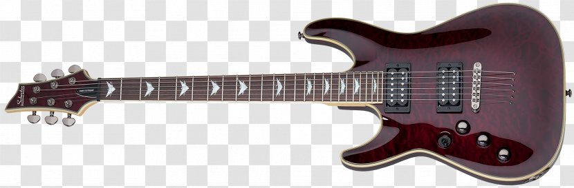 Electric Guitar Bass Seven-string Schecter Research Omen 6 - Plucked String Instruments Transparent PNG